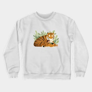 Adorable Tiger Animal Loving Cuddle Embrace Children Kid Tenderness Crewneck Sweatshirt